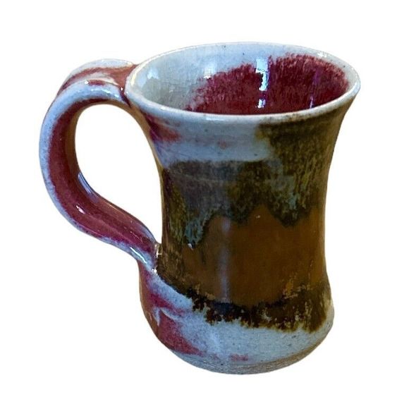 Small Hand-Thrown Ceramic Glaze-Dripped Sipping Mug or Pitcher - Picture 1 of 5